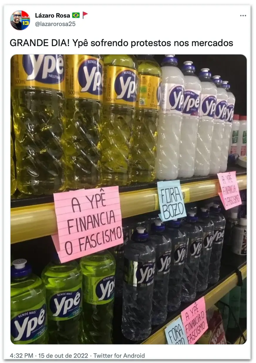 Setores progressistas adotaram boicotes contra empresas ligadas à direita